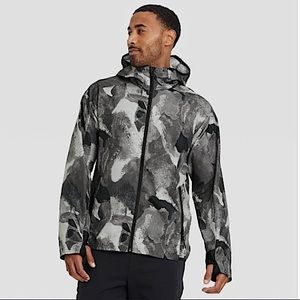 All In Motion Men’s Grey Full Zipper Windbreaker Jacket W/ Hood Size XL